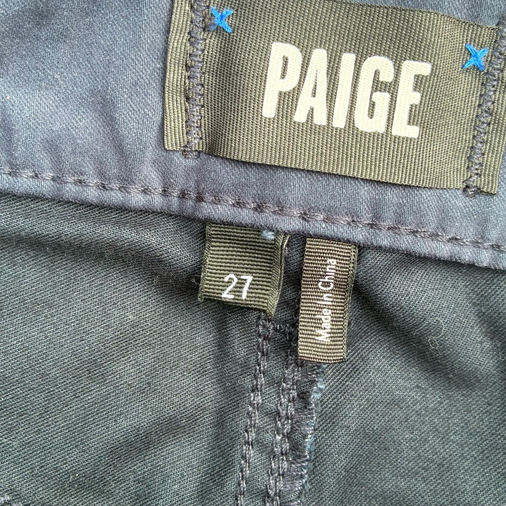 Paige NWT Sasha Twill High Rise Wide Leg Navy Blue Pants Sz 27 - Picture 8 of 11